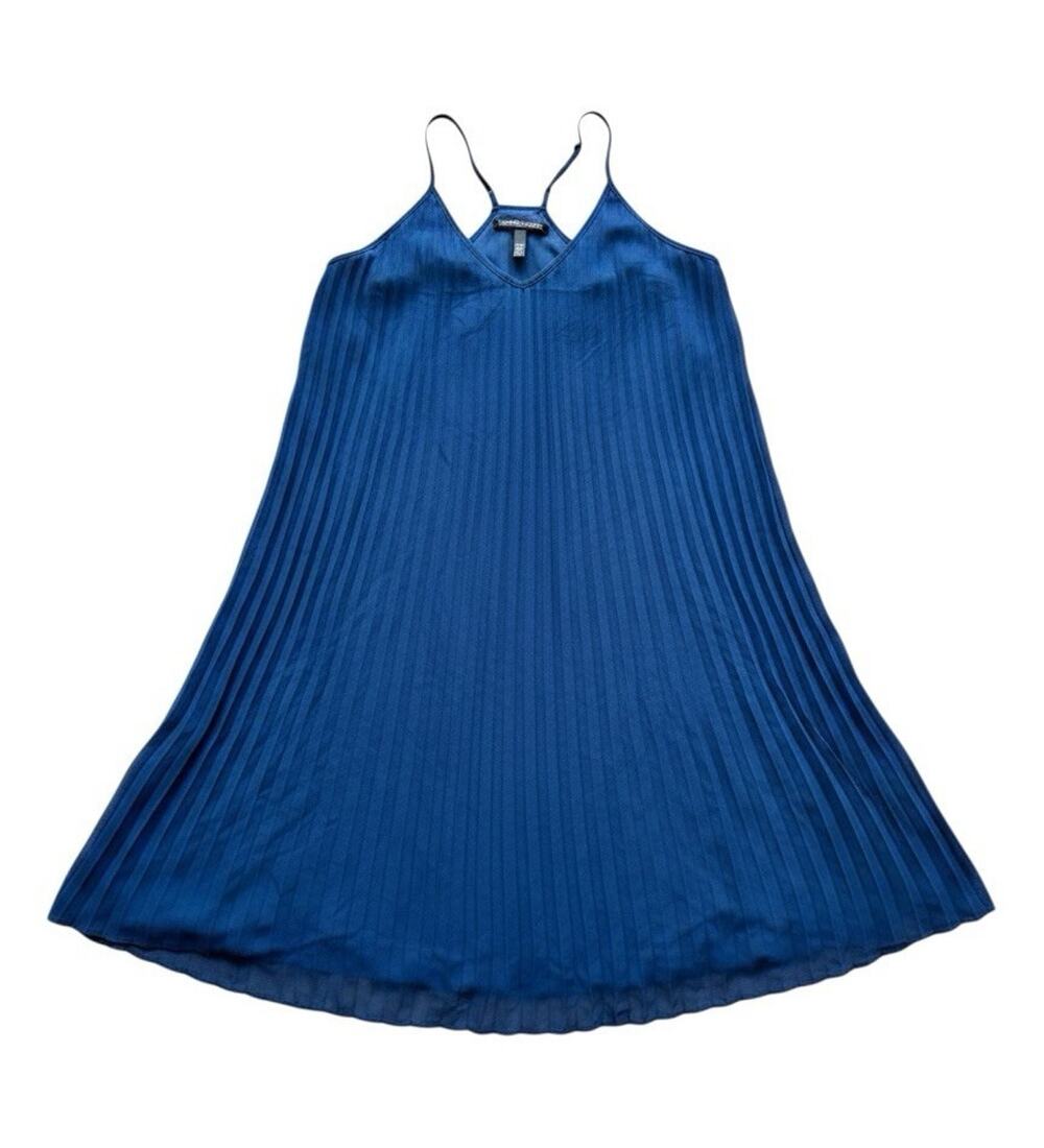 Victoria's Secret Blue Pleated V-Neck Sleeveless Adjustable Strap Gown S/P B01